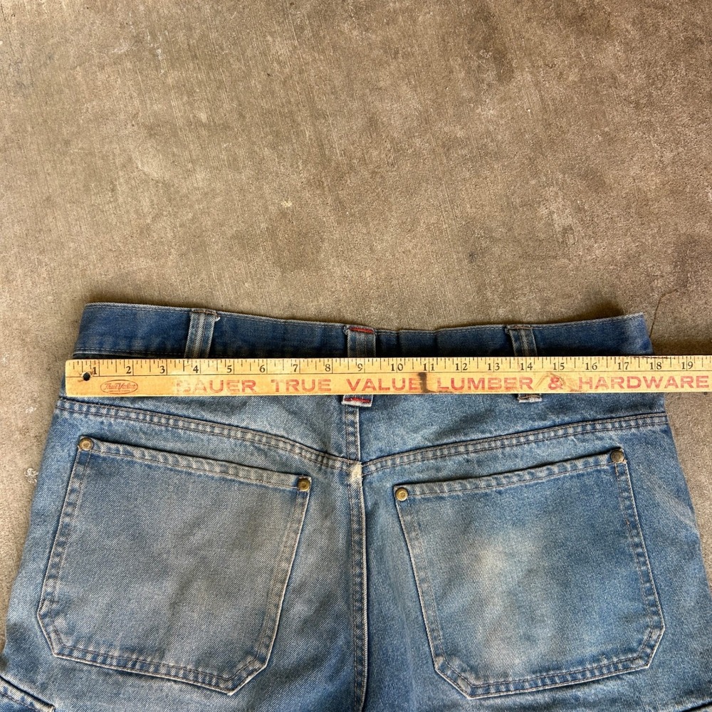 Craftsman Cargo Denim Shorts 36 Blue Vintage Y2K Baggy Workwear Skater Carpenter - Picture 6 of 6